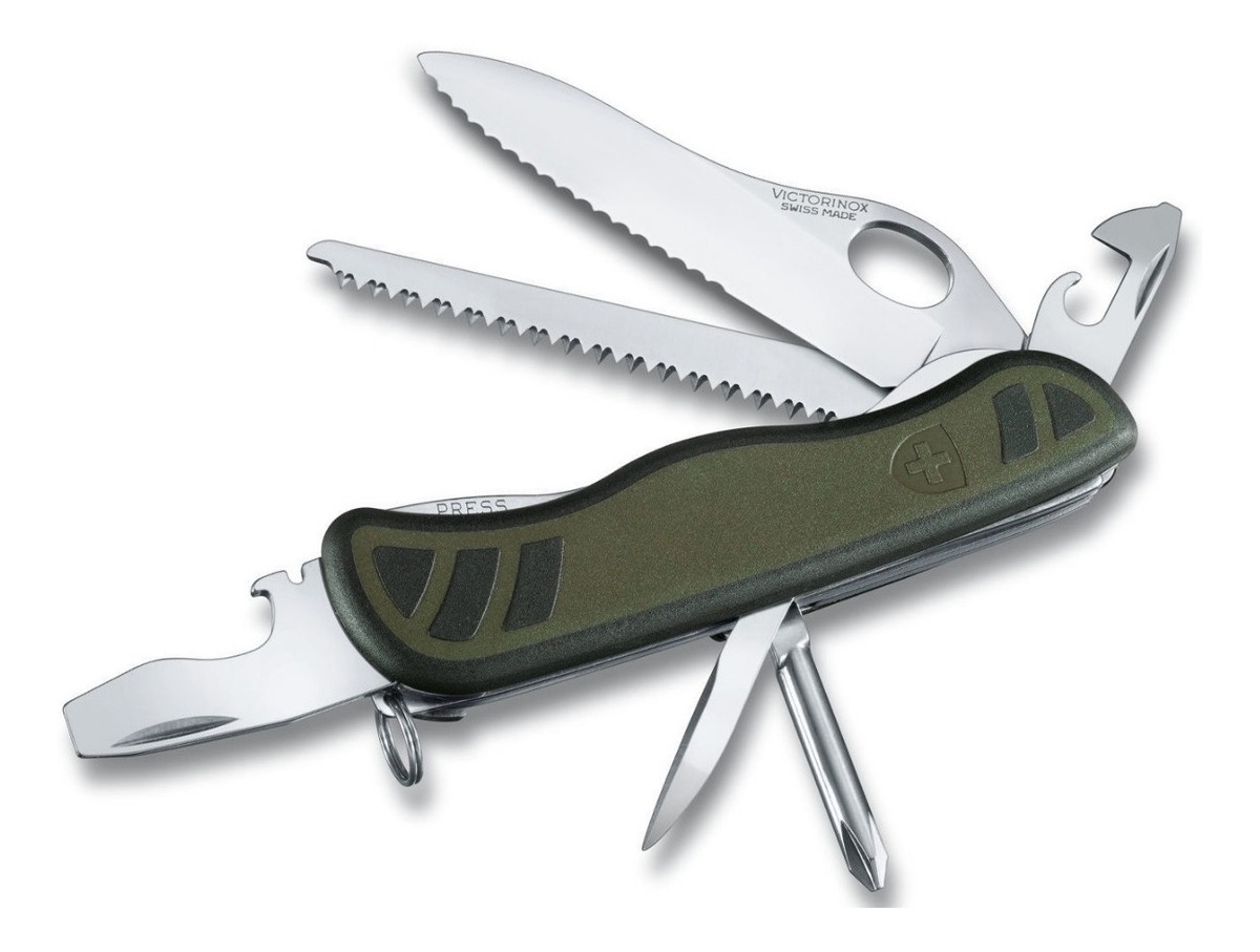 Victorinox Swiss Army Soldier's Knife 08 111Mm Green/Black Colour