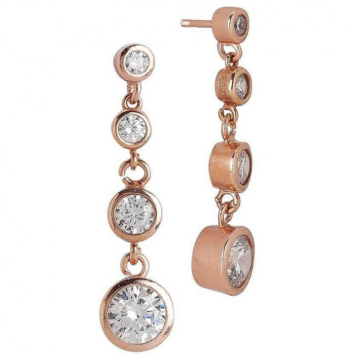 BOCCADAMO Earrings in rosegold with pendent zircons degradÃ¨