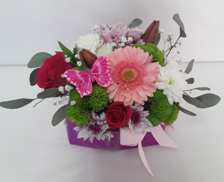 Flowers in cosmetic bag