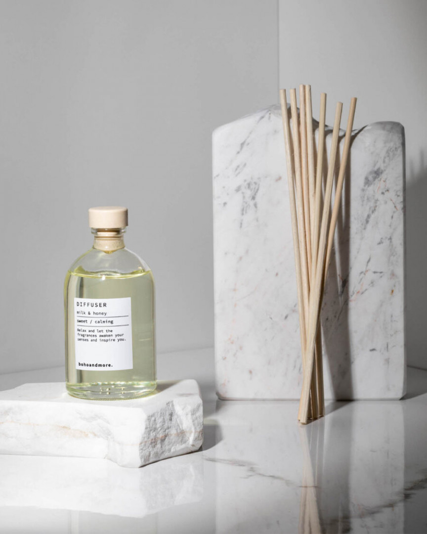 FRAGRANCE DIFFUSER / CLEAR GLASS/ MILK & HONEY / 100ml