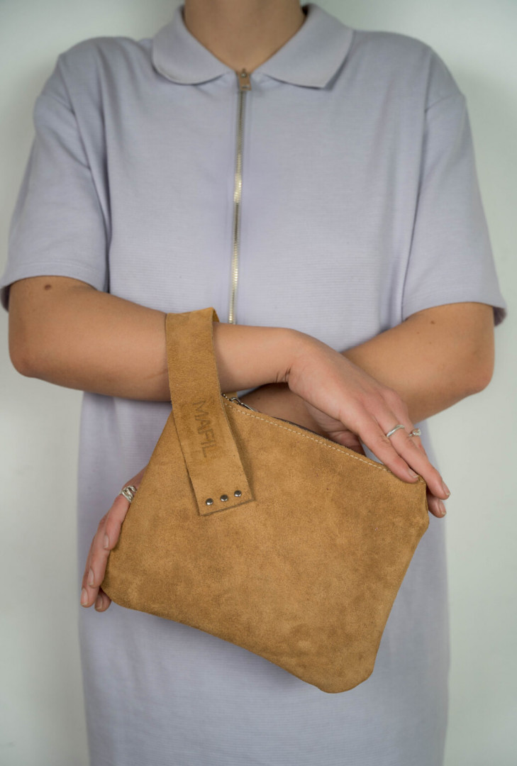 HAND BAG / SUEDE / BEIGE