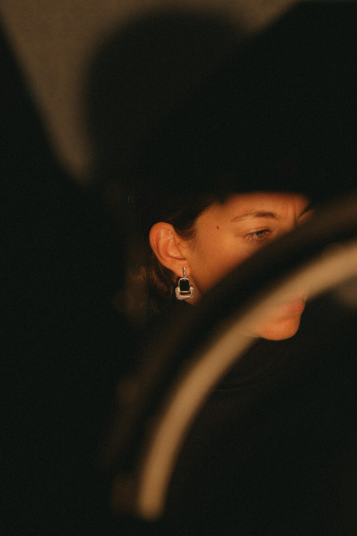 SQUARE STONE EARRINGS NA117