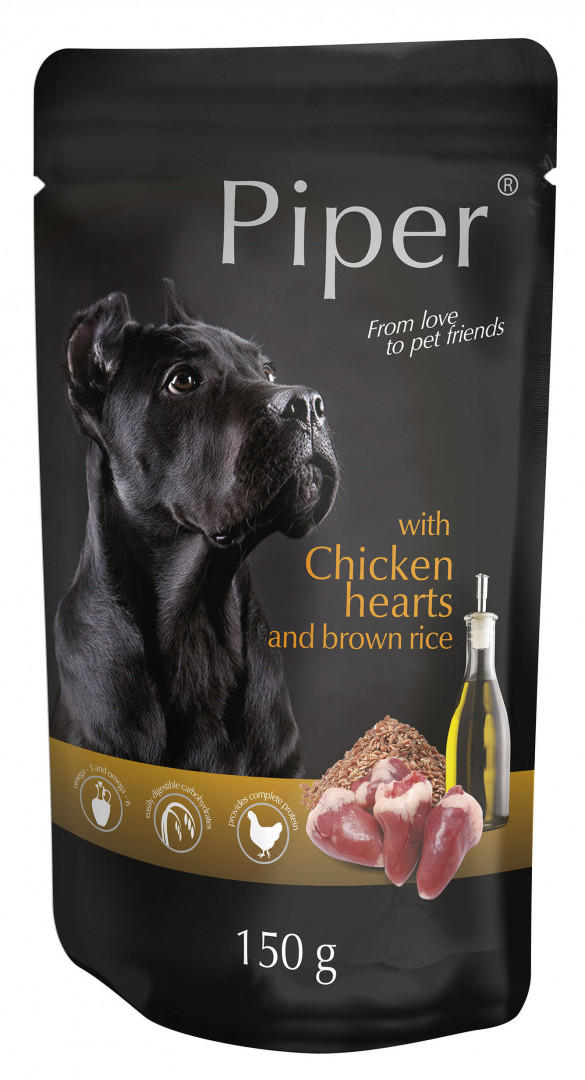 PIPER chicken hearts brown rice 150gr