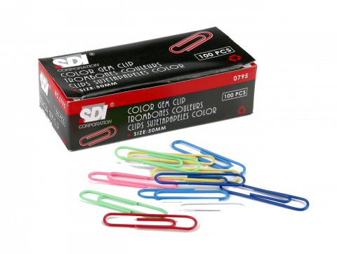 SDI PAPER CLIPS COLOR 50MM