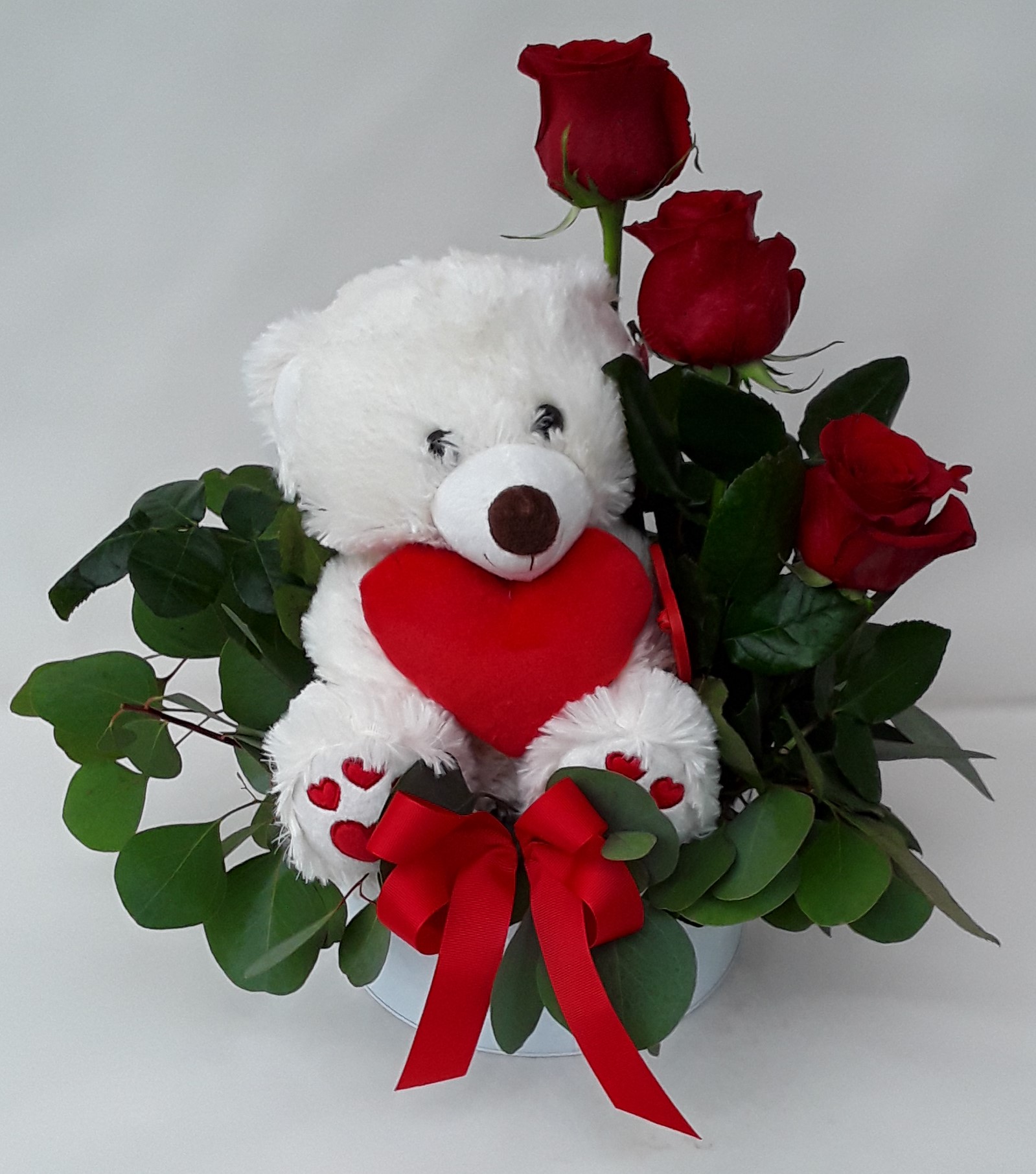 Teddy bear with roses in a box!!!