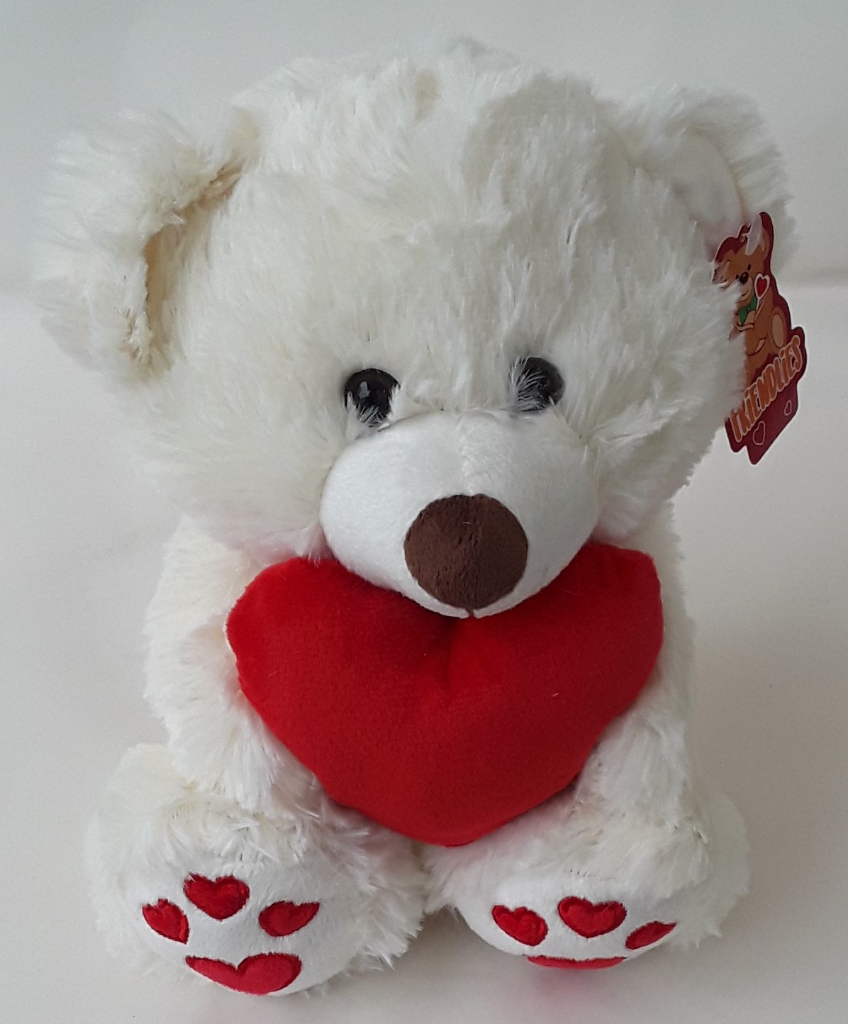 White teddy with heart!!! Valentine's Accessories