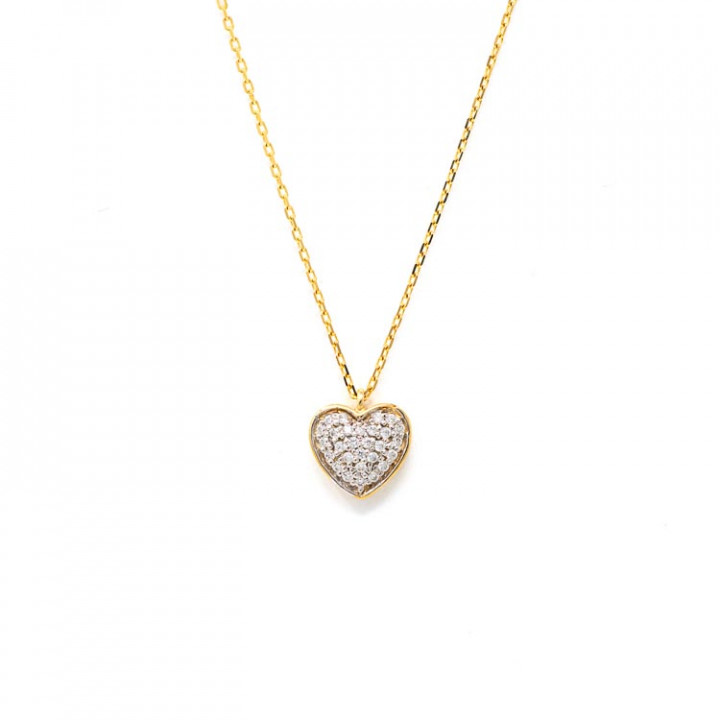 Yellow Gold 9kt Necklace with White Cubic Zirconia
