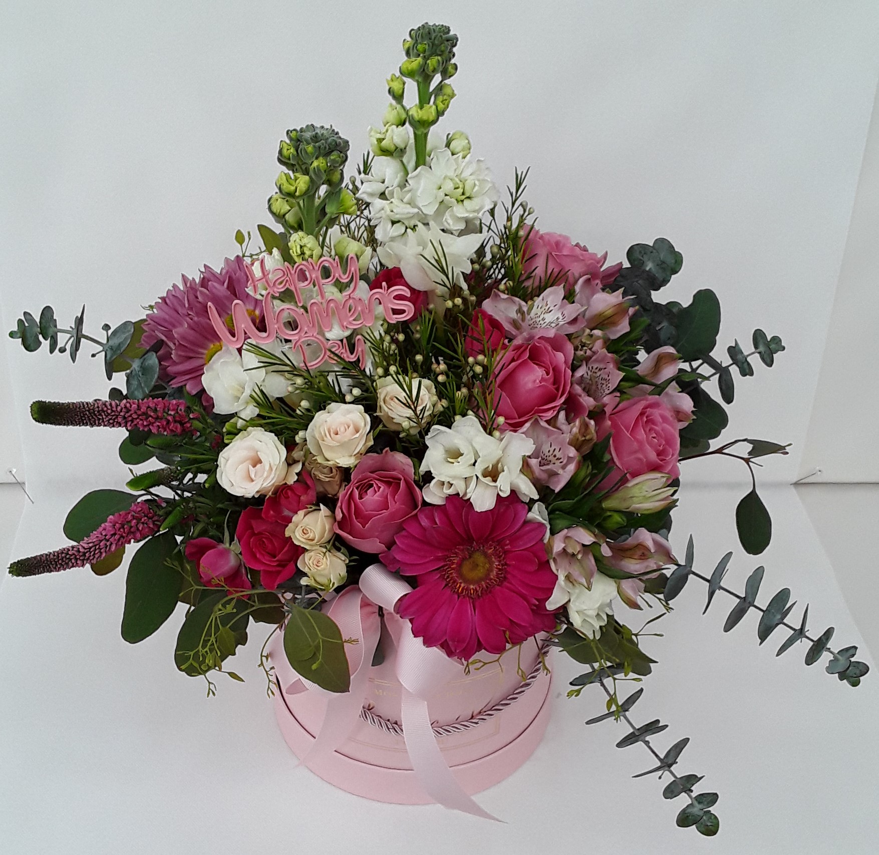 Mixed seasonal flowers in a box big