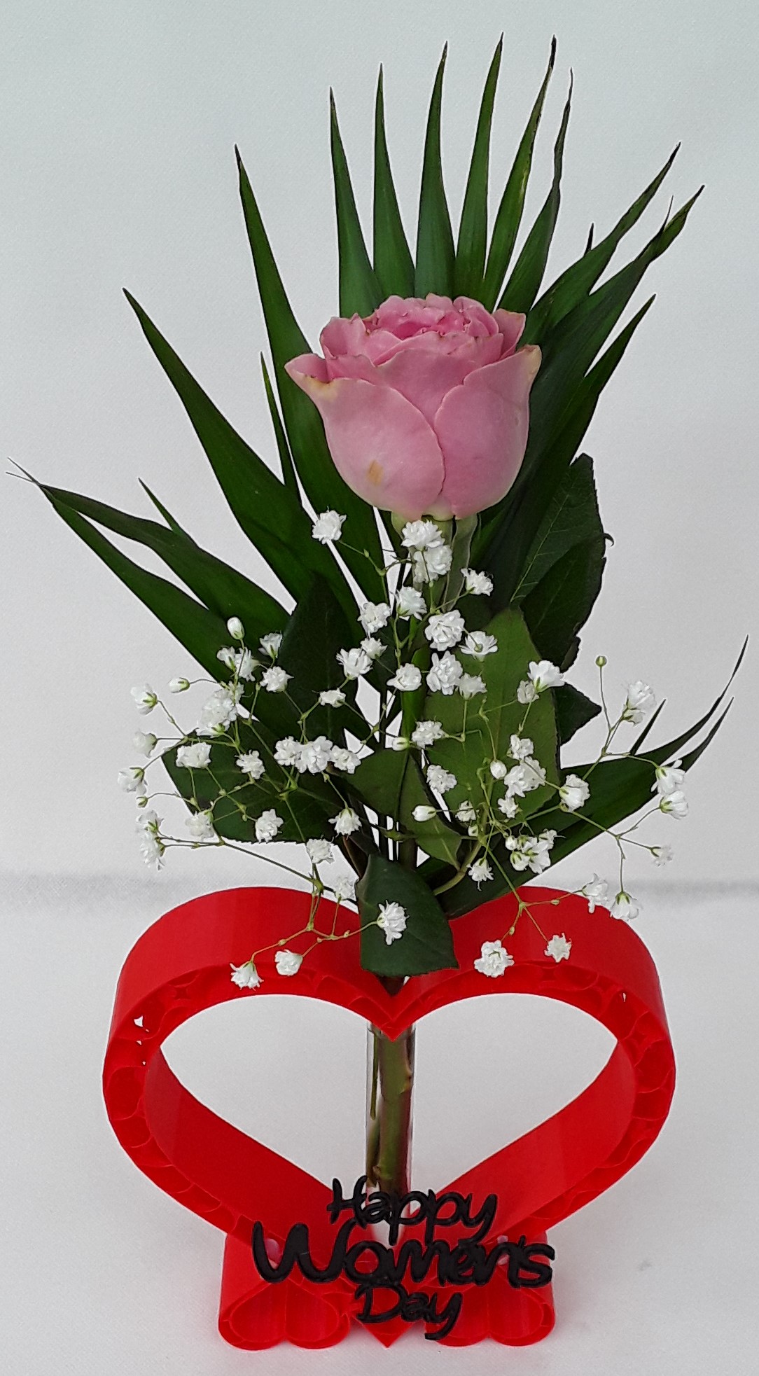 Red heart with rose