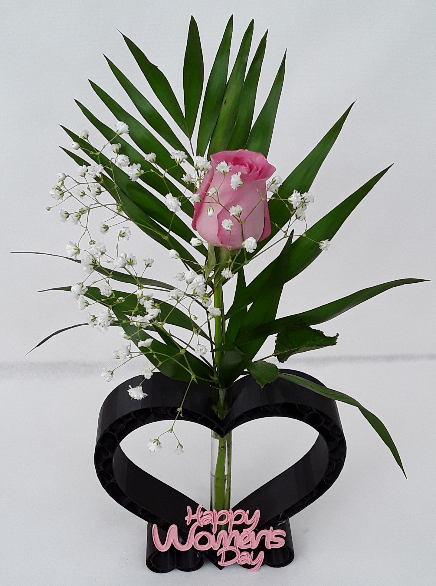 Black heart with rose