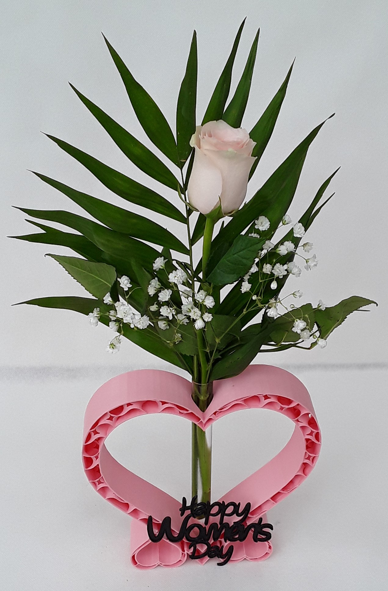 Pink heart with rose