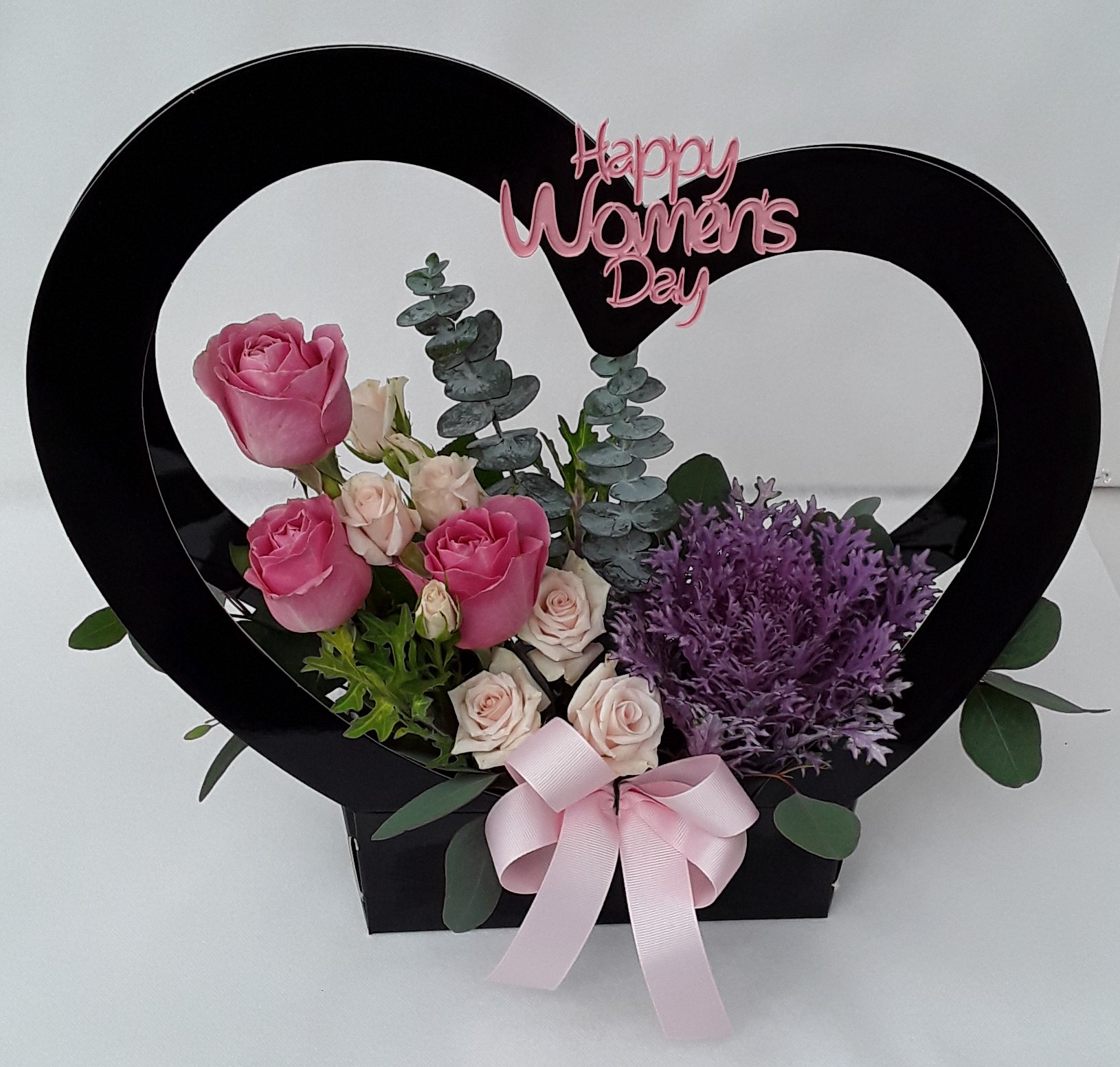 Black heart box with roses