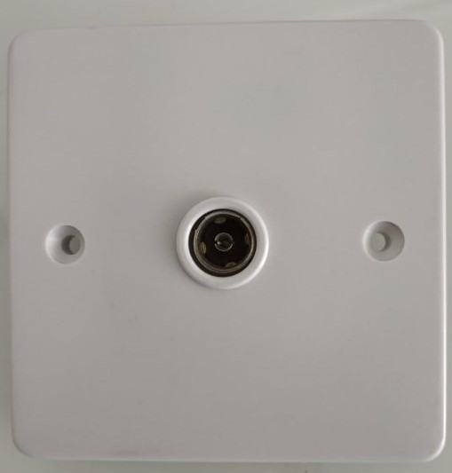 ASHLEY TV102 TV SOCKET SINGLE WHITE