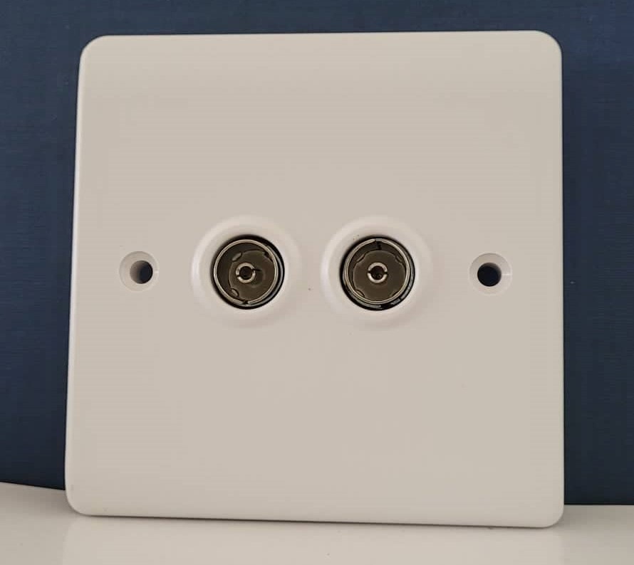 ASHLEY TV202 TV SOCKET 2-GANG WHITE