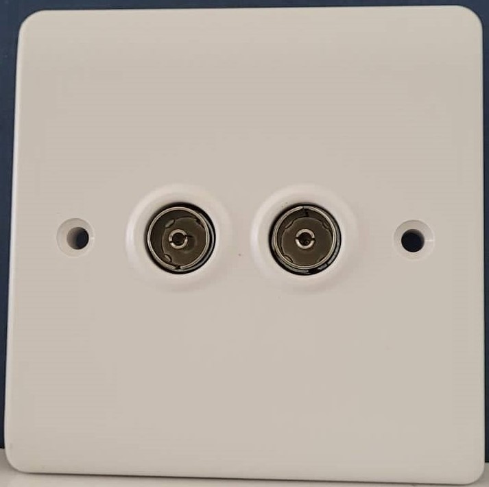 ASHLEY NTV202 COAXIAL TV OUTLET 2-G WHITE