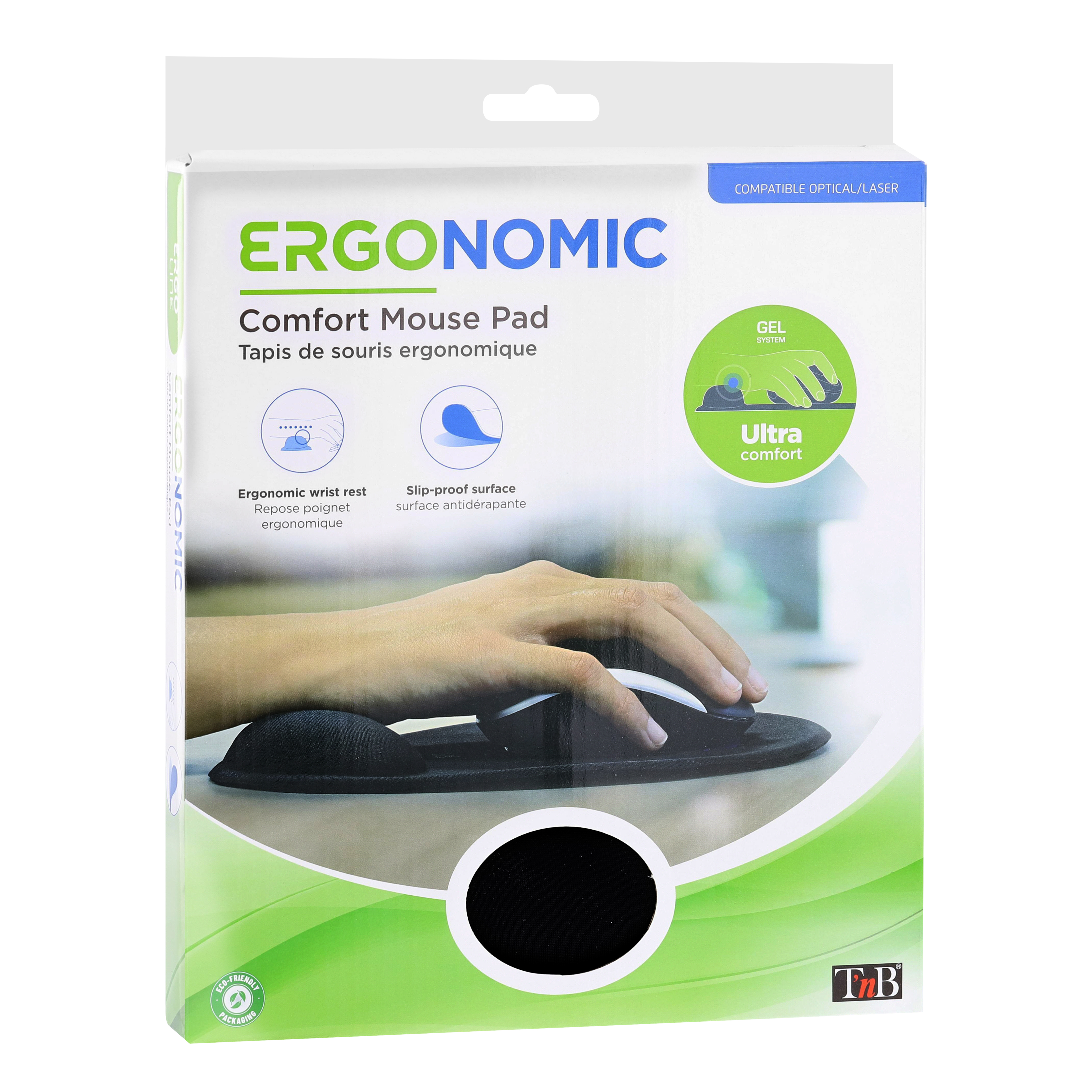 Ergonomic mouse pad with wrist-rest