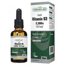 Natures Aid Vitamin D3 2500Iu High Strength Vitamin D3 Normal Bones Teeth And Muscle Function Maintenance 50ml