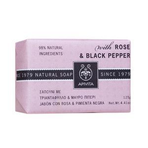 Apivita Natural Soap Rose & Black Pepper 125g