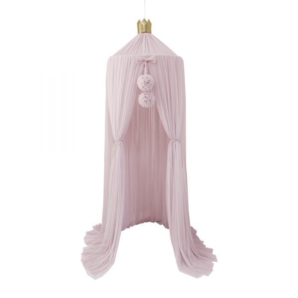 Spinkie Dreamy Canopy + 1 Pom Garland In Pale Rose With Gold Crown