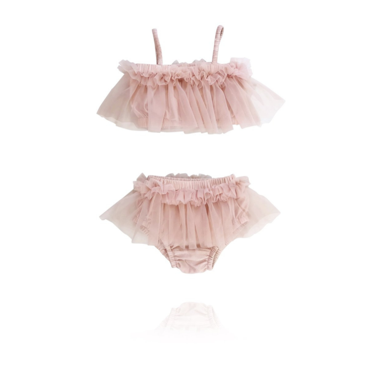 Dolly By Le Petit Tom Beach Ballerina Bikini In Ballet Pink Medium 6-8 Y