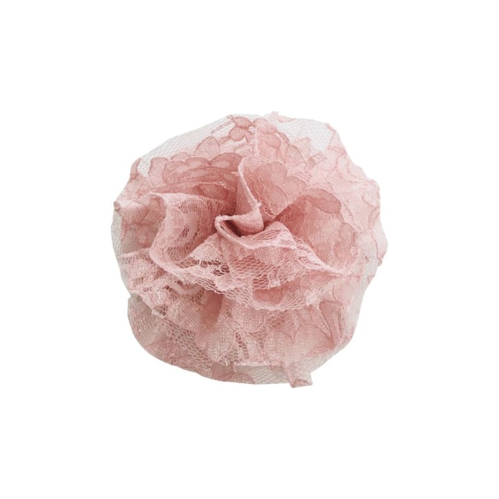 Dolly By Le Petit Tom Lacy Hair Rosette Broach In Pink
