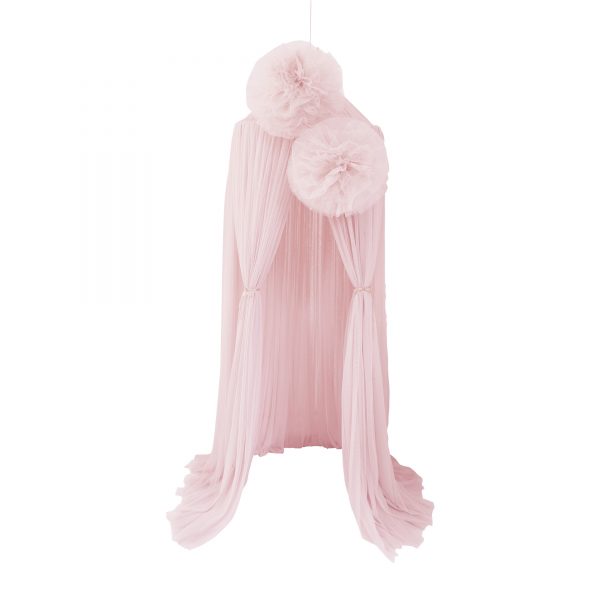 Spinkie Dreamy Canopy + 1 Large Sparkle Pom In Light Pink With Gold Crown