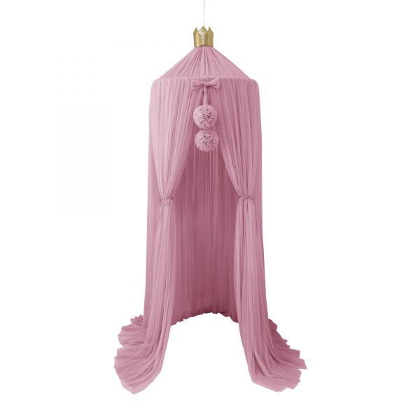 Spinkie Dreamy Canopy + 1 Pom Garland In Blush With Gold Crown