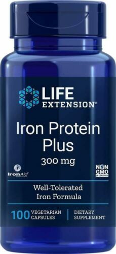 Life Extension Iron Protein Plus 300Mg, 100 Capsules