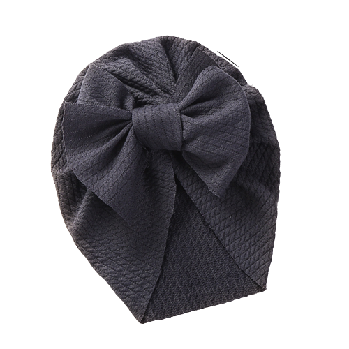 Girl's Fall Cozy Baby Turban In Dark Grey Size 21X18Cm 3-18Months Old 1Pc