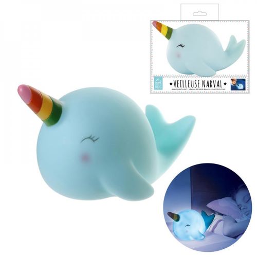 Kid's Veileuse Narval Light Blue Whale Night 21X13X13Cm 1Pc