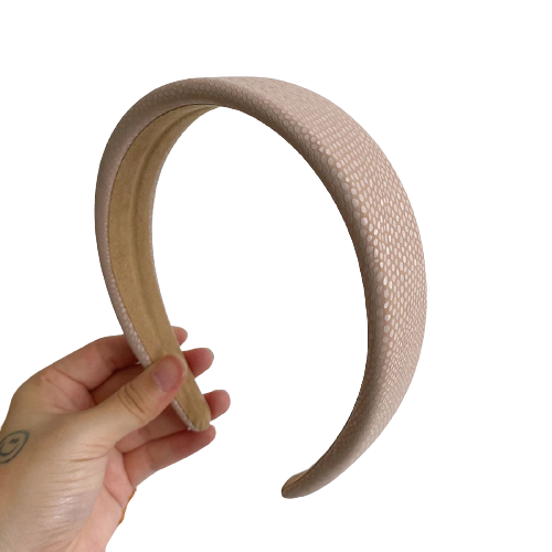 Woman's Imitation Sponge Leather Headband In Light Pink Colour 1Pc