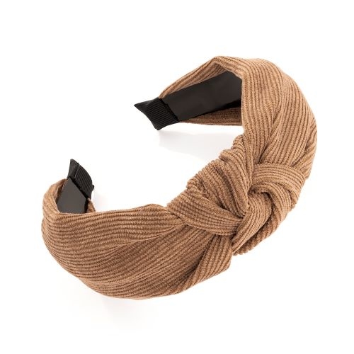 Girl's Cord Look With Top Knot Headband Brown Colour 1Pc