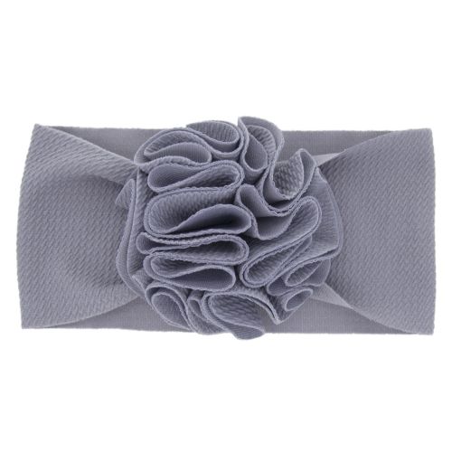 Girl's Top Knot Big Flower Headband In Grey Colour 1Pc