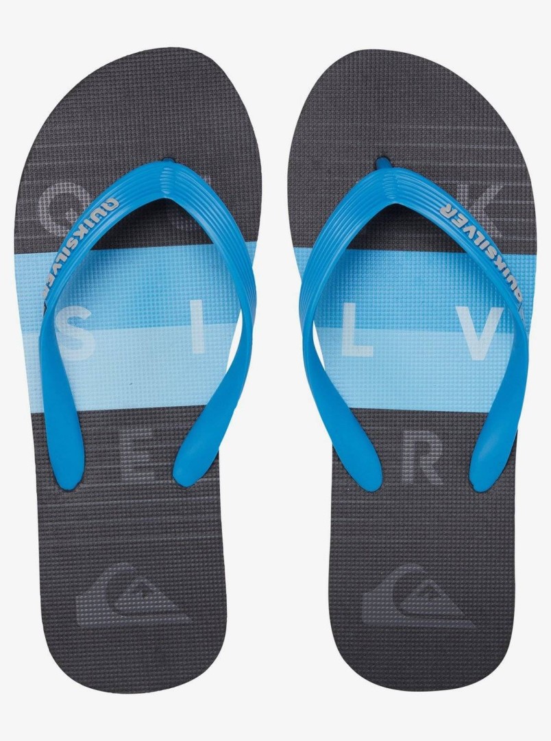 QUIKSILVER MEN MOLOKAI WORD BLOCK FLIP FLOP AQYL100986-XBKB 45 BLUE