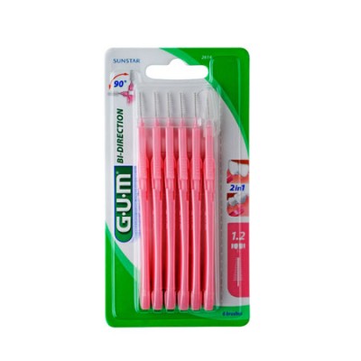 Gum Bi-Direction Size 1.2 Interdental Brushes For Effective Plaque Removal x6
