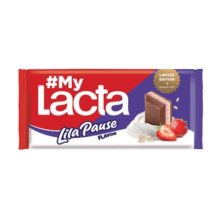 Lacta Milk Chocolate Lila Pause Strawberry Flavor 100G