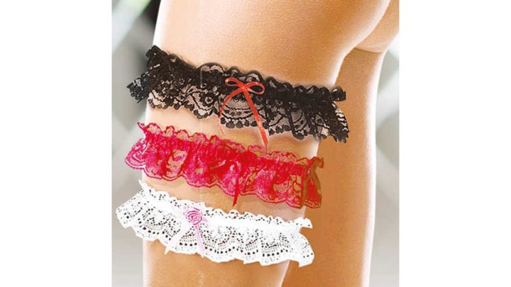 Lingerie Floral Lace Garter White One Size