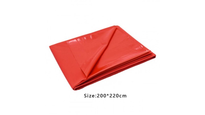 Double Red Vinyl Bedsheet Protective Cover 2 X 2,20 M