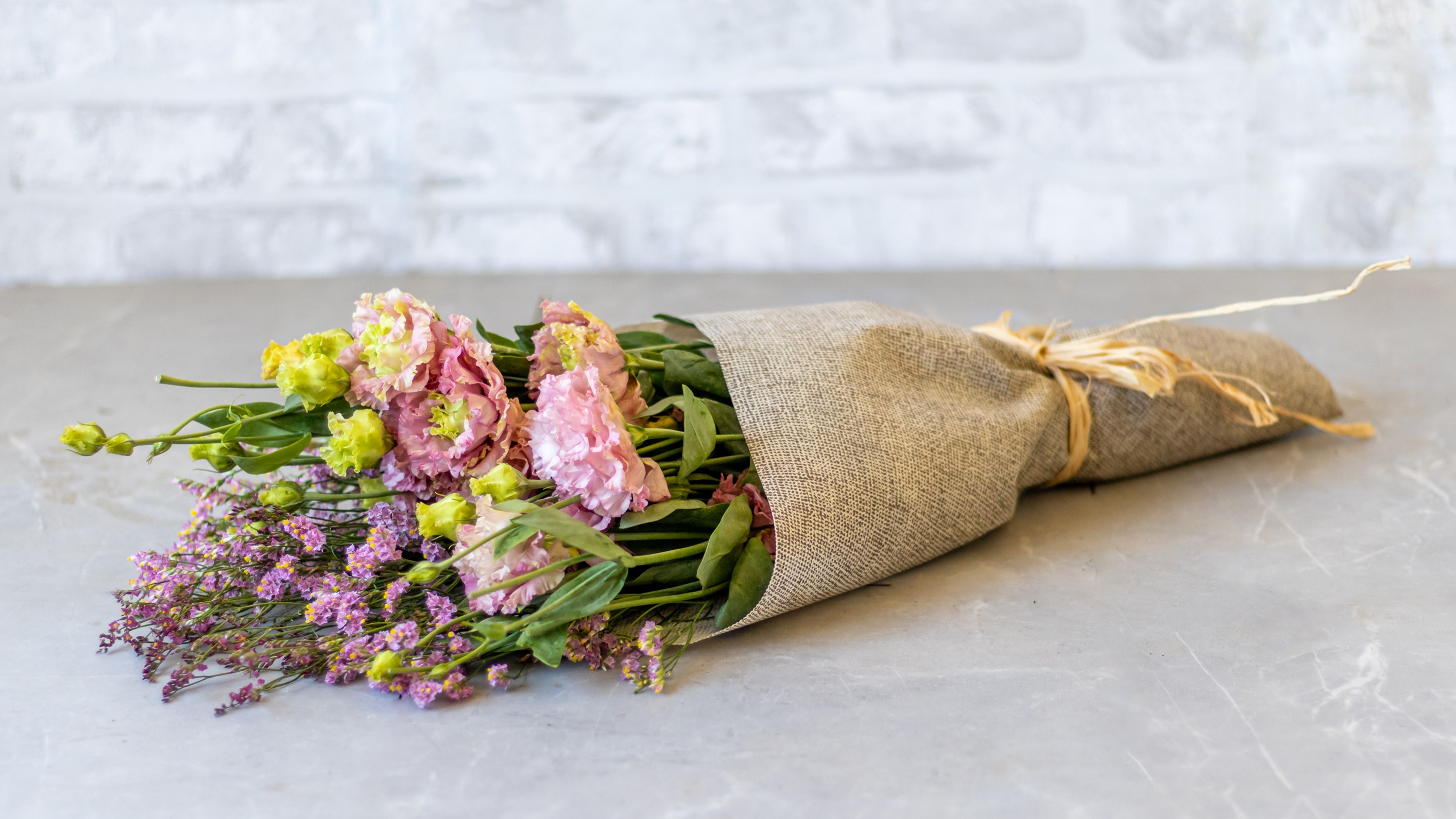 Pink Lisianthus Hand-Tied Bouquet No1339