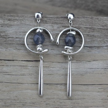 Anslow Pair Of Earrings Low0118Ae Grey Detail