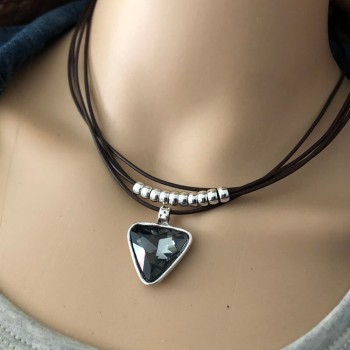 Anslow Women's Necklace Low0018An Grey Gem