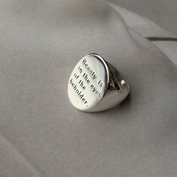Likethis Women's Ring (Δαχτυλίδι) J598 Silver With Letters Stainless Steel Material