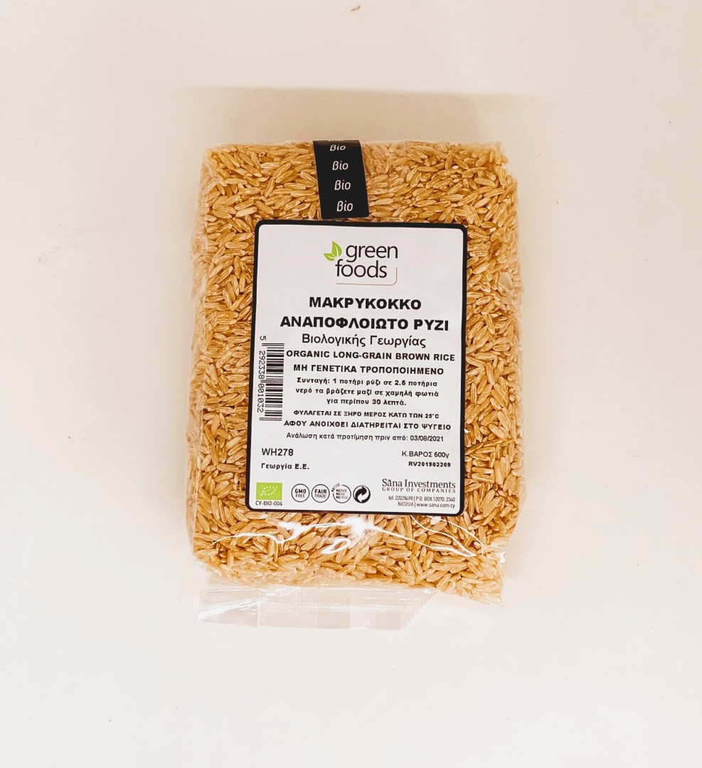 Green Foods Rice Long Grain Wholegrain 500G Bio