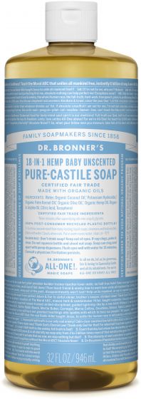 Dr. Bronners Unscented Baby Mild Soap 946Ml