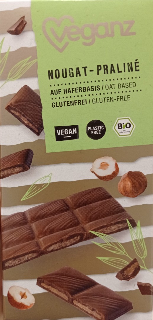 Veganz Cocoa Wholemeal With Praline Nougat Bar 85G Bio