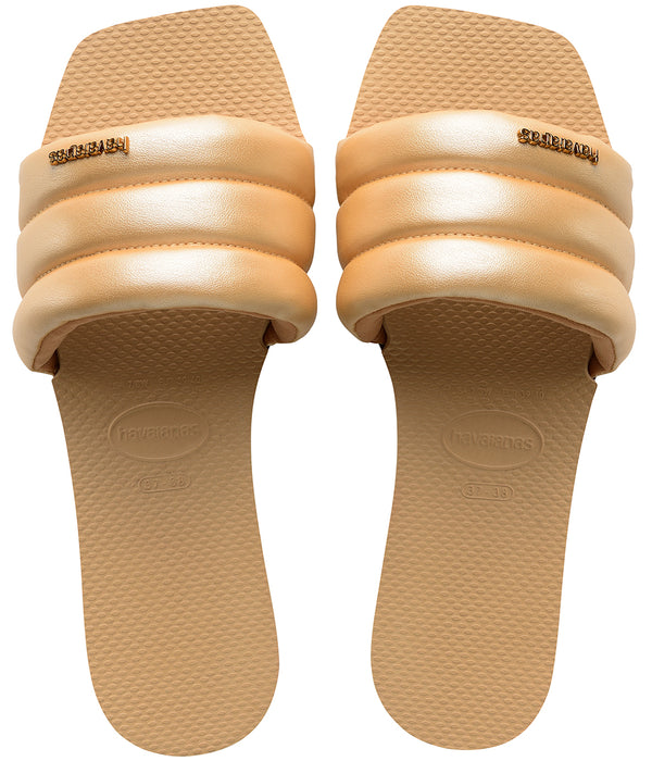 Havaianas You Milan Metallic Golden Slippers Size 39/40