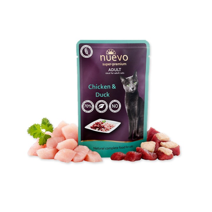 Nuevo Adult Cat Pouch With Duck And Chicken - 80gr