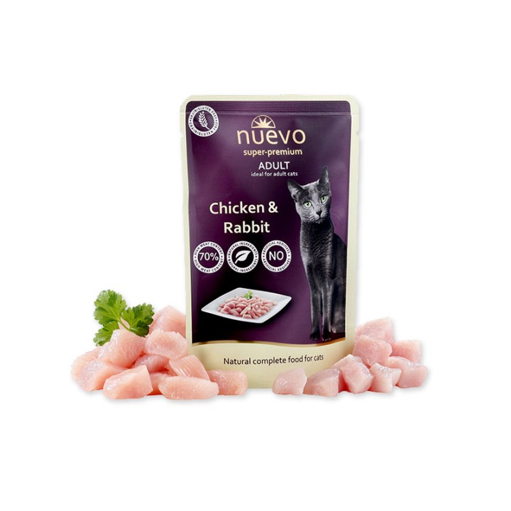 Nuevo Adult Cat Pouch With Chicken And Rabbit - 80gr