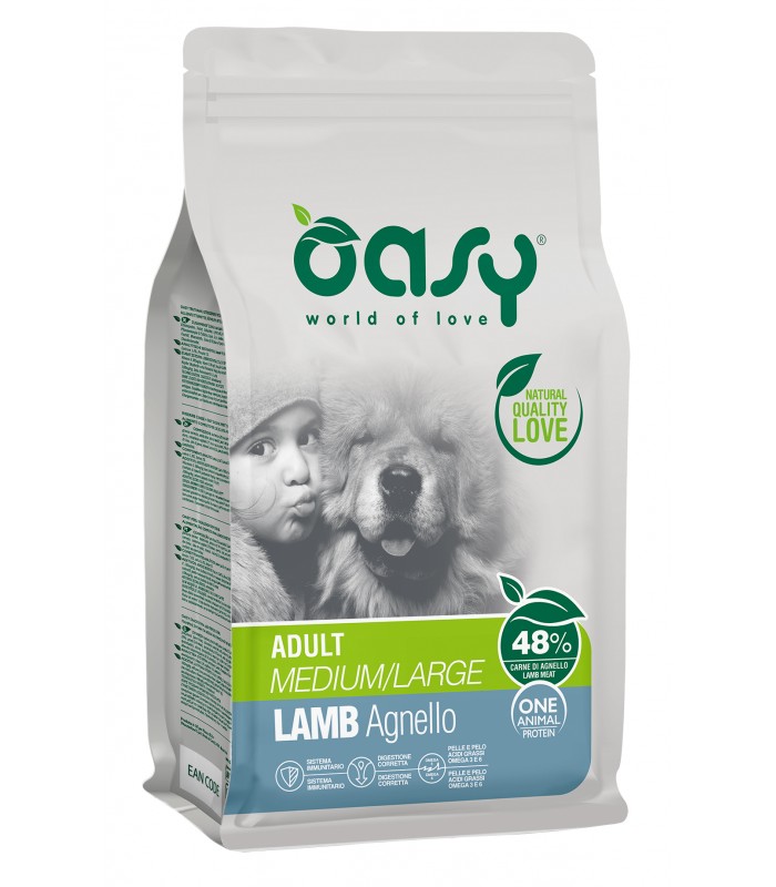 Oasy One Protein Dog Adult Lamb Medium & Large Breed - 2.5 Kg