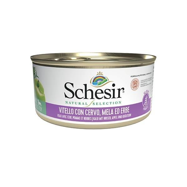 Schesir Natural Selection Adult Toy And Small Veal With Deer Apple And Herbs - 95gr